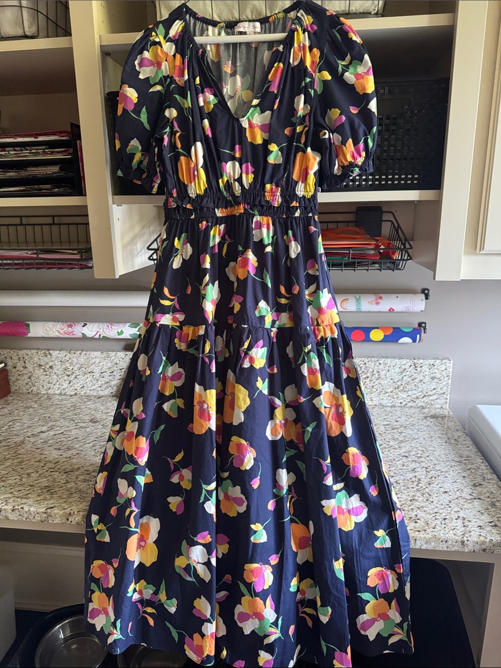 Women’s Navy Floral full length Dress